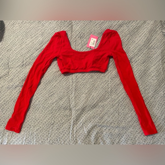 NWT Sydney Ribbed Crop Top - Red - Picture 3 of 5